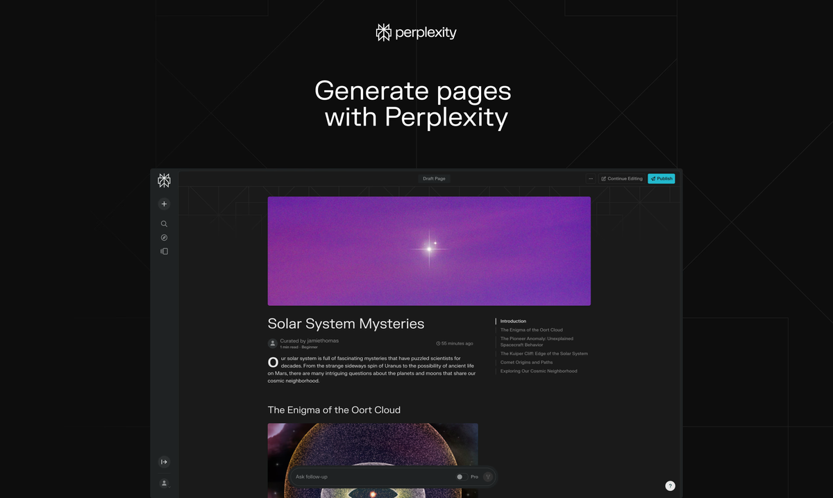 Perplexity Pages | 미디어 시장을 혁신하는 AI 도구